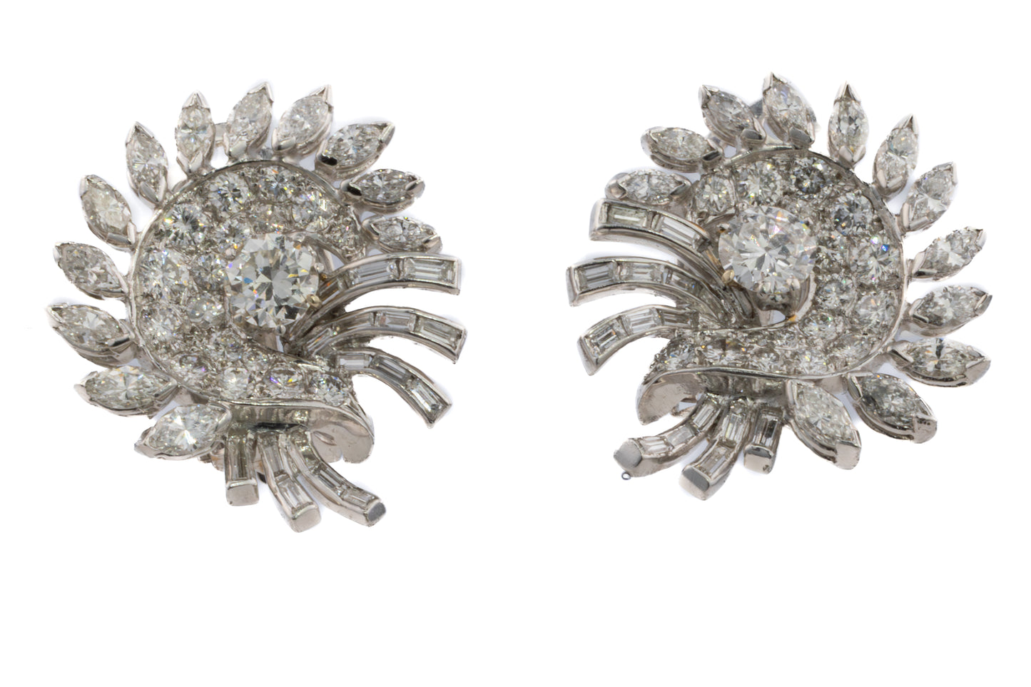 Radiant Diamond Cluster Earrings