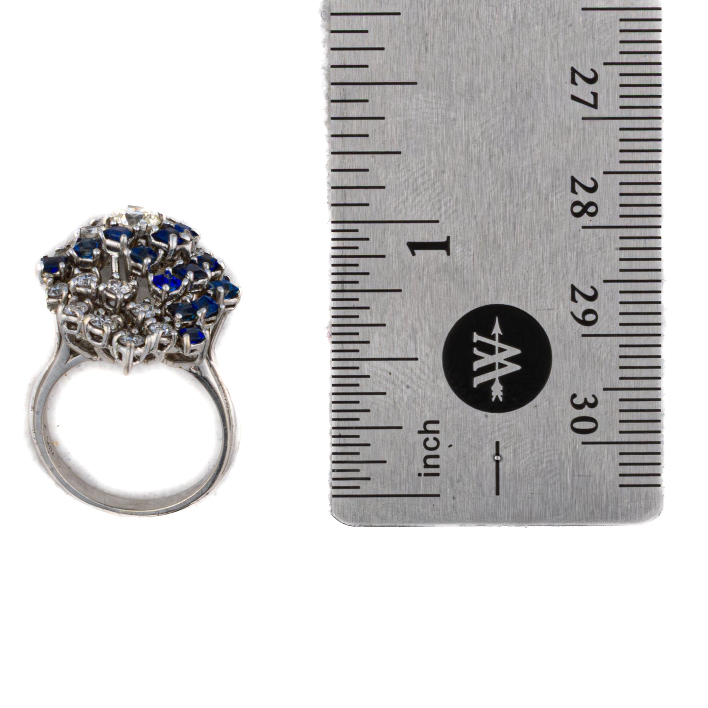 Diamond and Sapphire Cluster Ring