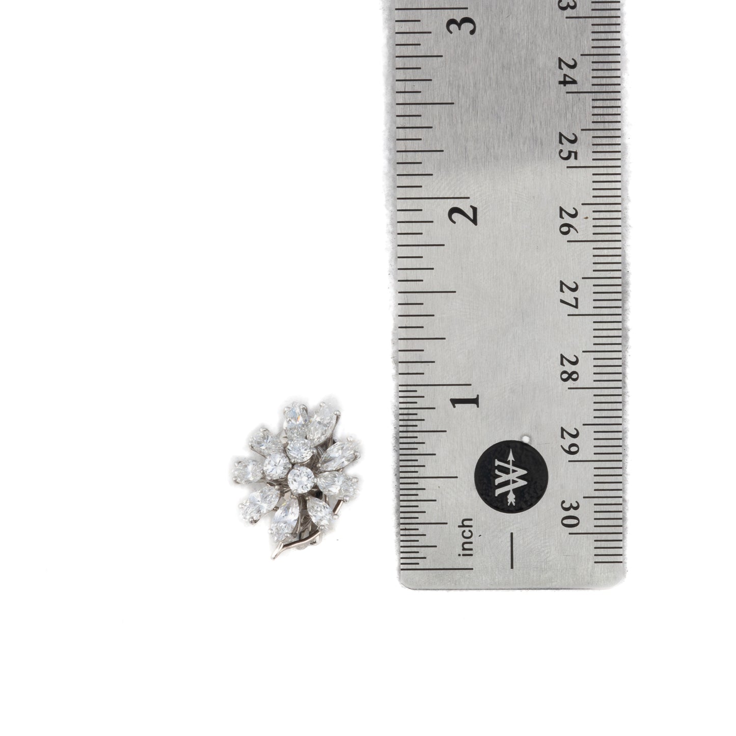 Platinum Diamond Floral Earrings
