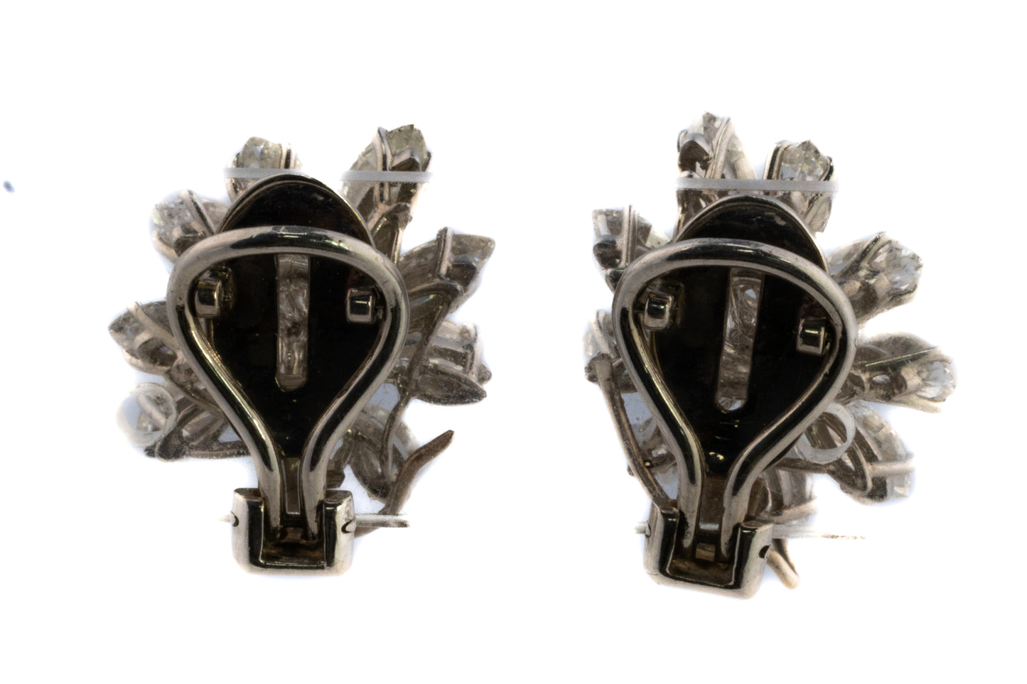 Platinum Diamond Floral Earrings