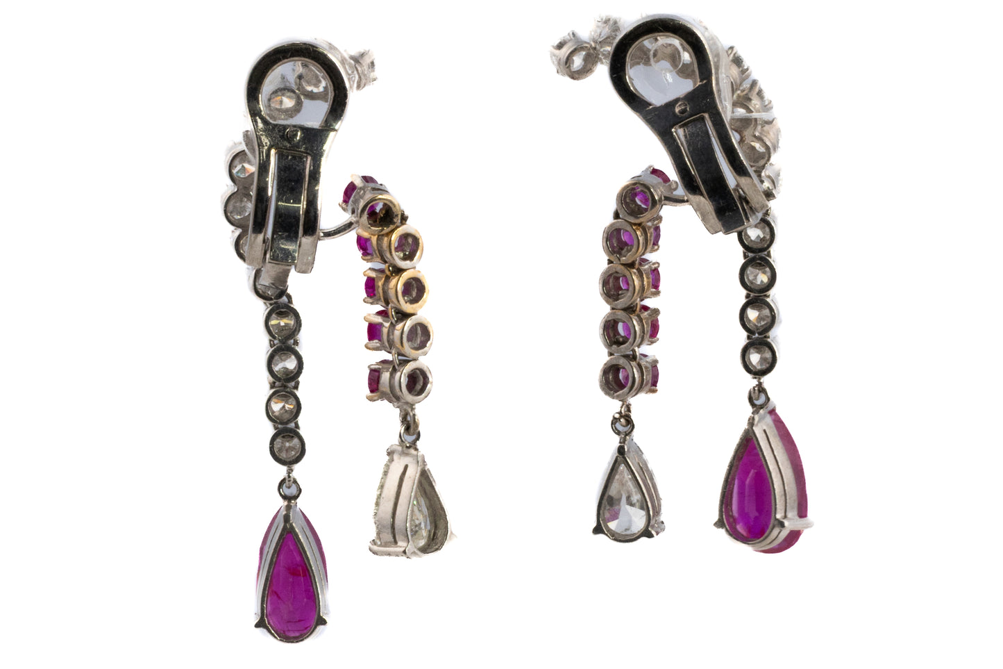 Ruby & Diamond Dangle Earrings
