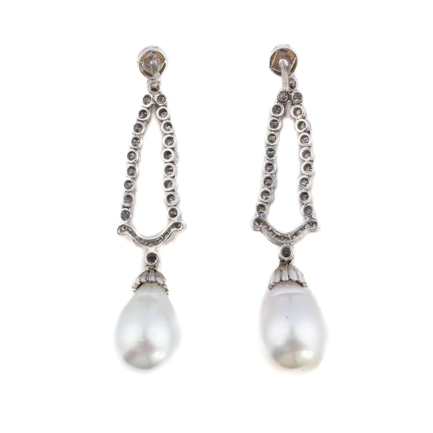 South Sea Pearl and Diamond Drop Earrings