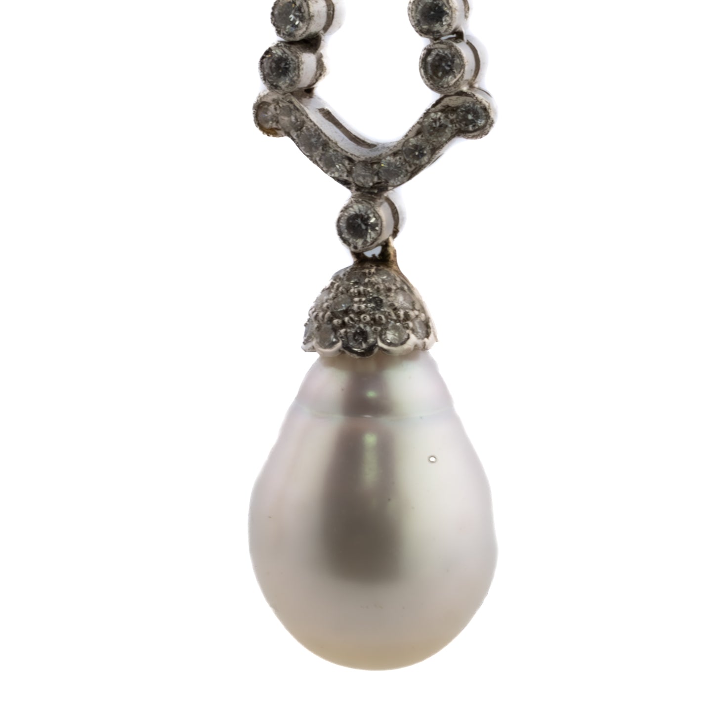 South Sea Pearl and Diamond Drop Earrings