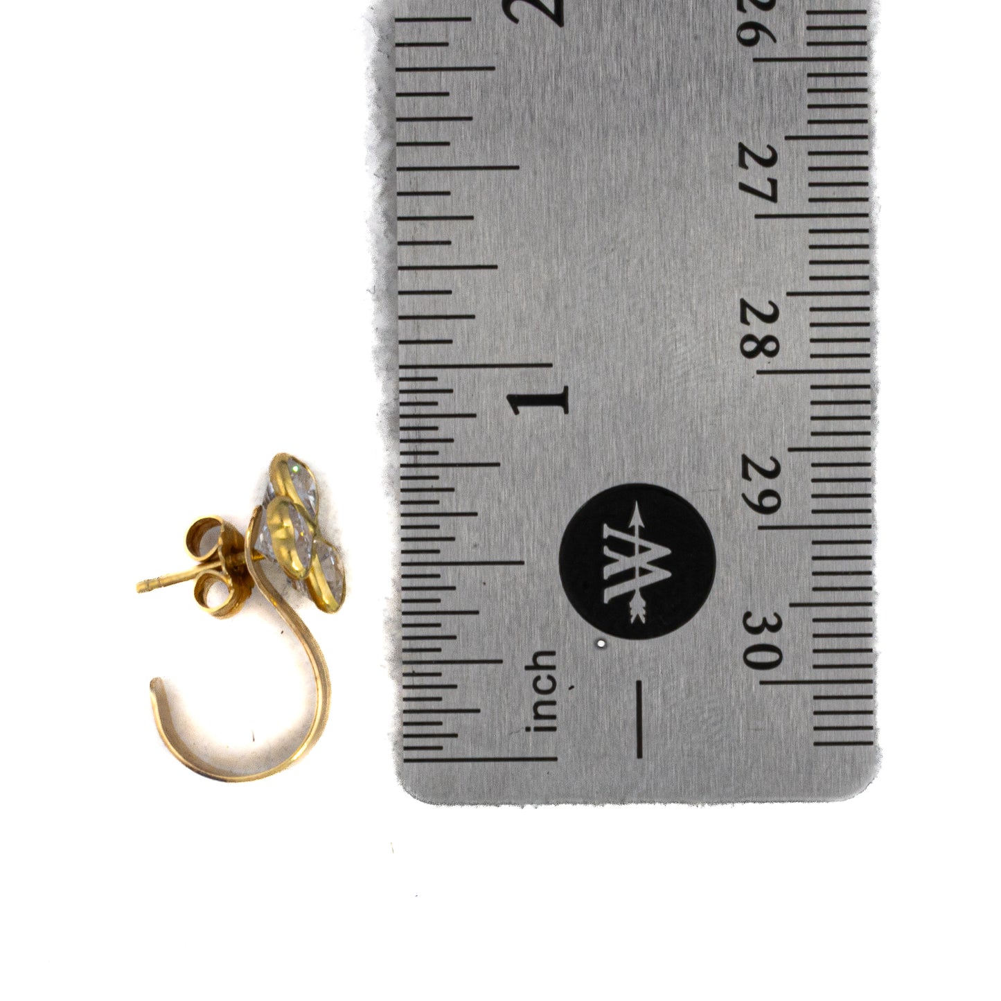 Gold Flower Clover Earrings
