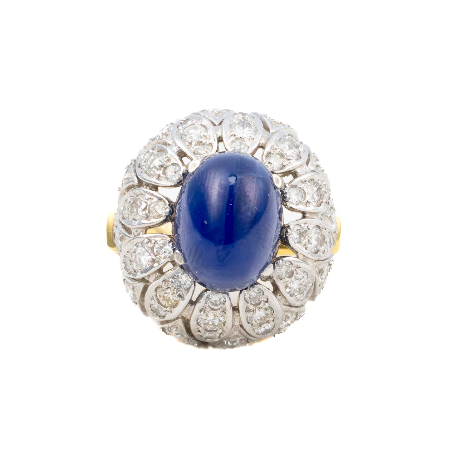 Art Deco Diamond & Cabochon Sapphire Ring