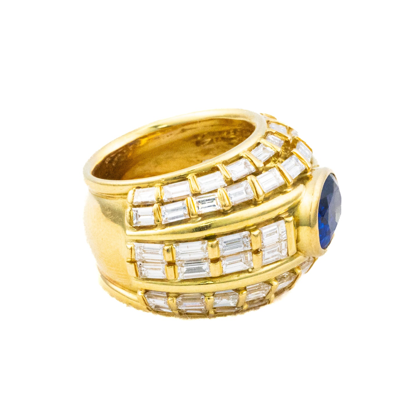 Diamond & Sapphire Multi Row Dome Ring
