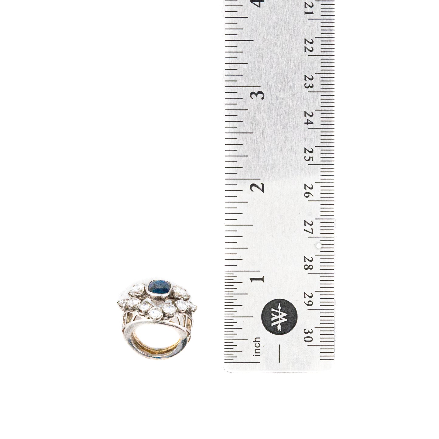 Oval Cut Sapphire and Diamond Dome Ring
