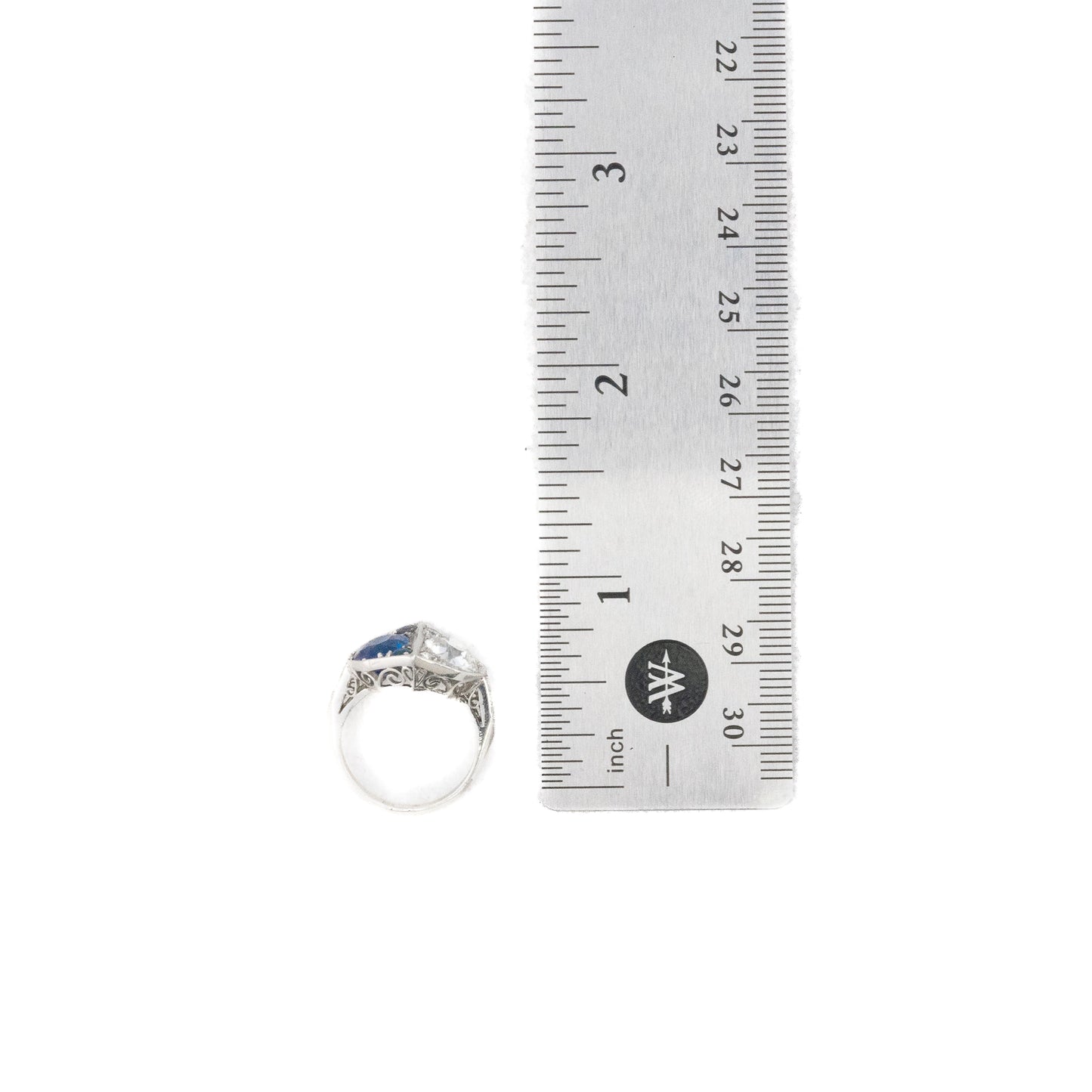 Sapphire and Euro Cut Diamond Ring