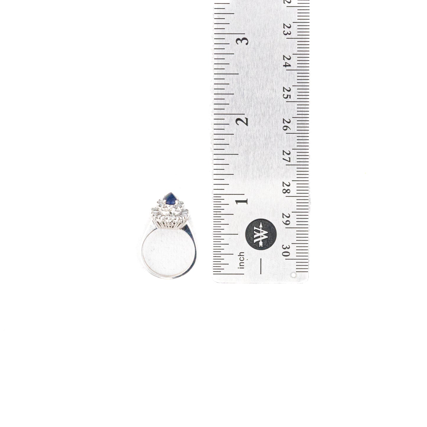 Round & Baguette Cut Double Halo Sapphire and Diamond Ring