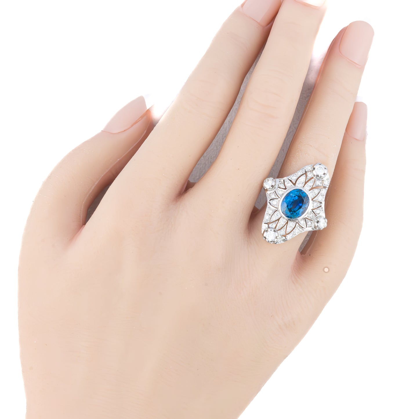 Art Deco Diamond and Sapphire Ring