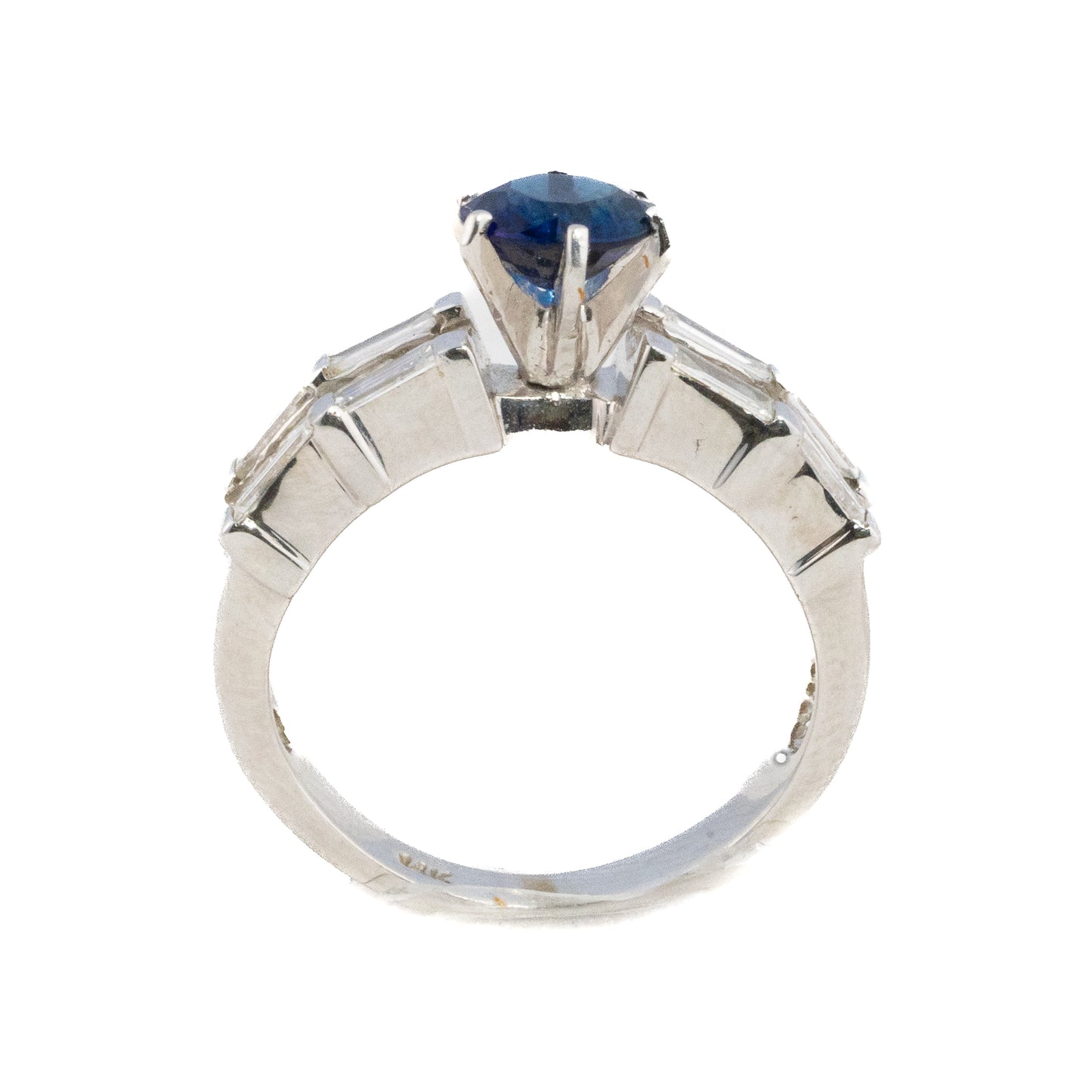 Princess and Baguette Cut Diamond & Sapphire Ring