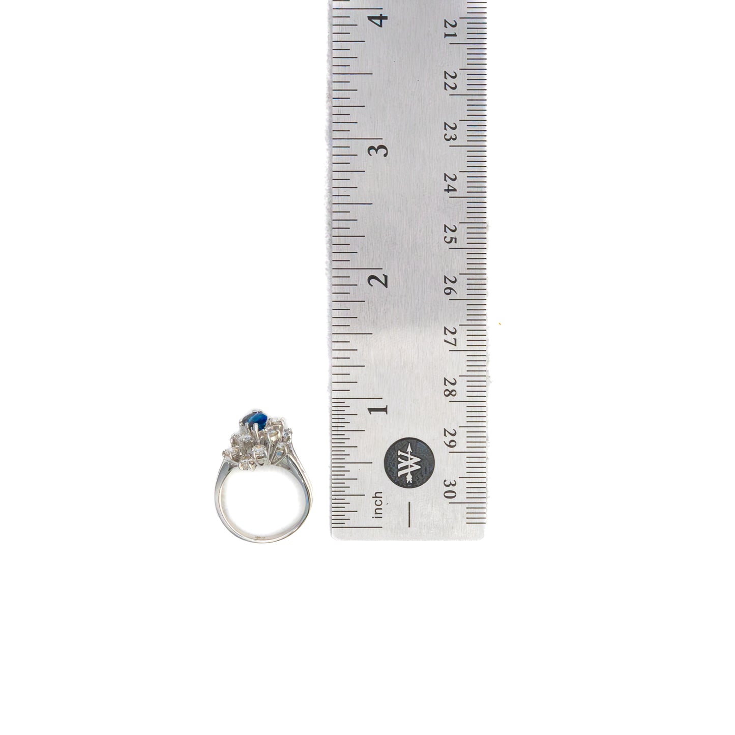 Sapphire and Diamond Cluster Ring