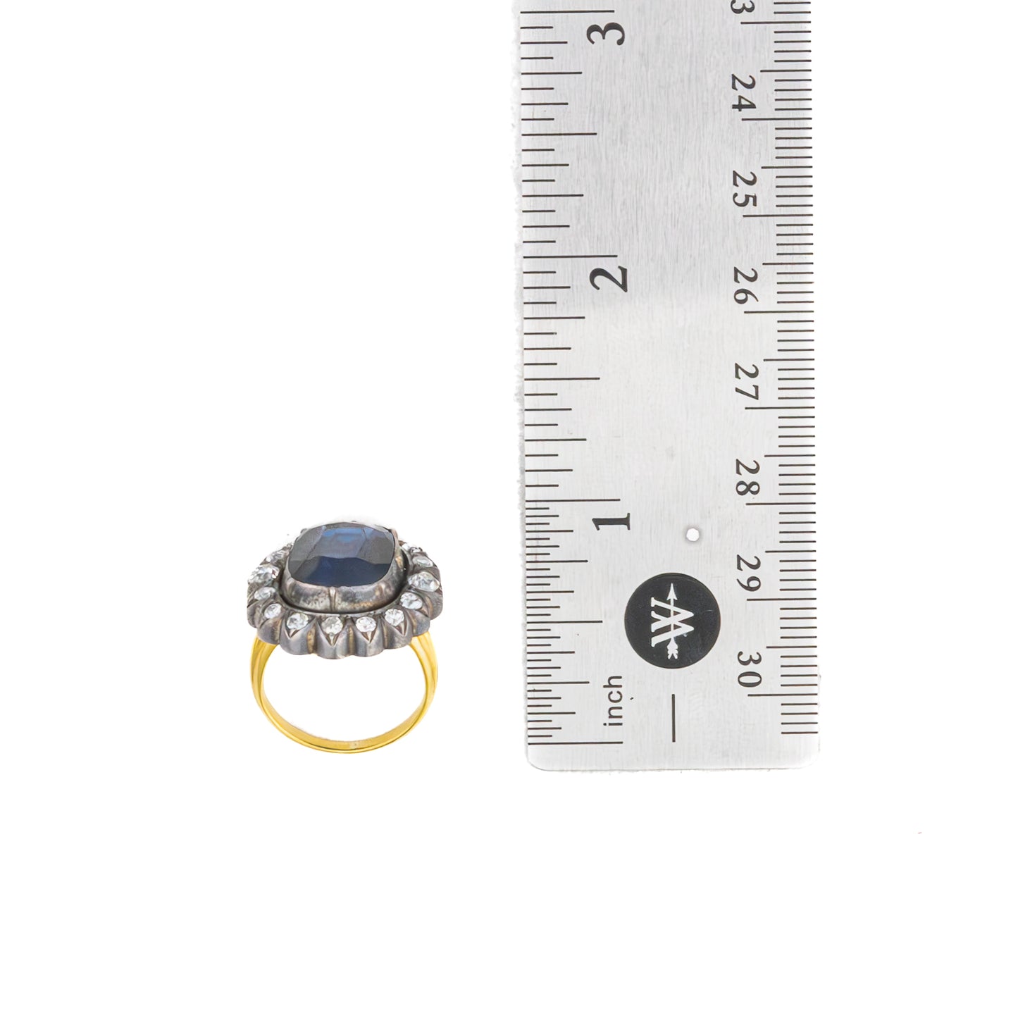 Antique Sapphire and Diamond Halo Ring