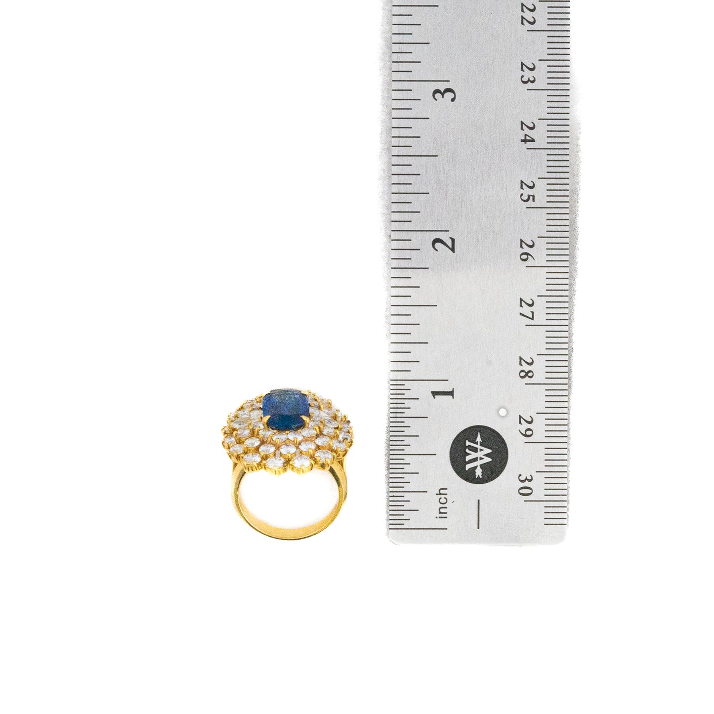 Oval Cut Sapphire Diamond Halo Cluster Ring
