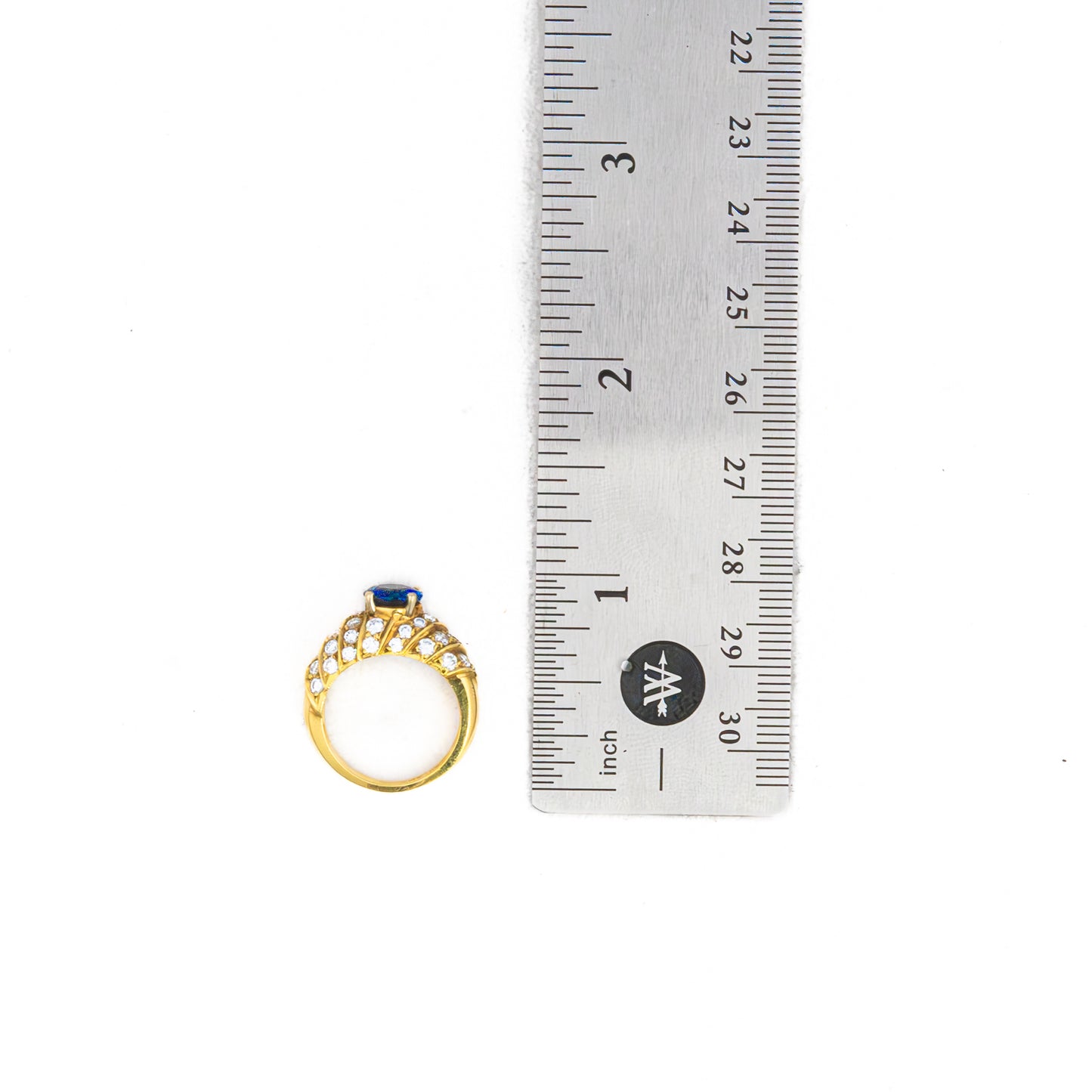 Sapphire and Diamond Spiral Ring