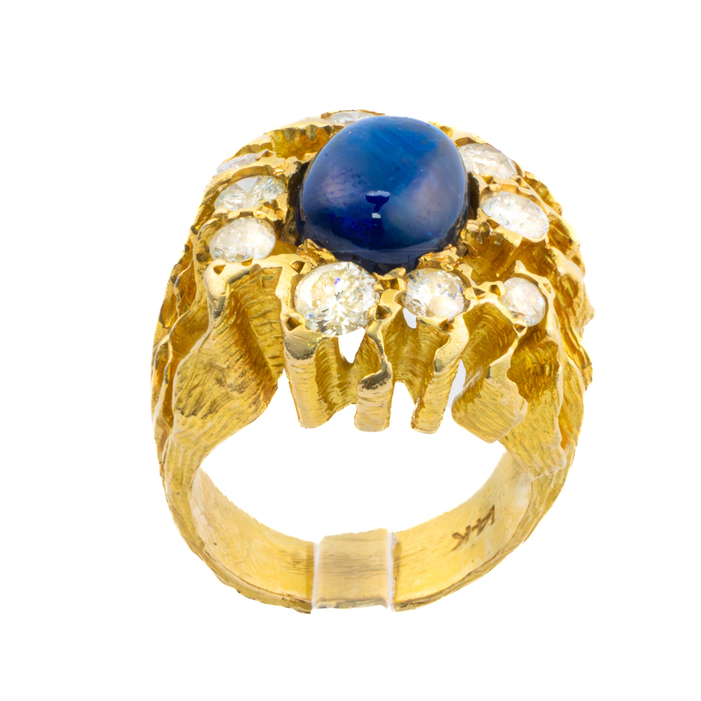 Sapphire and Diamond cocktail Ring
