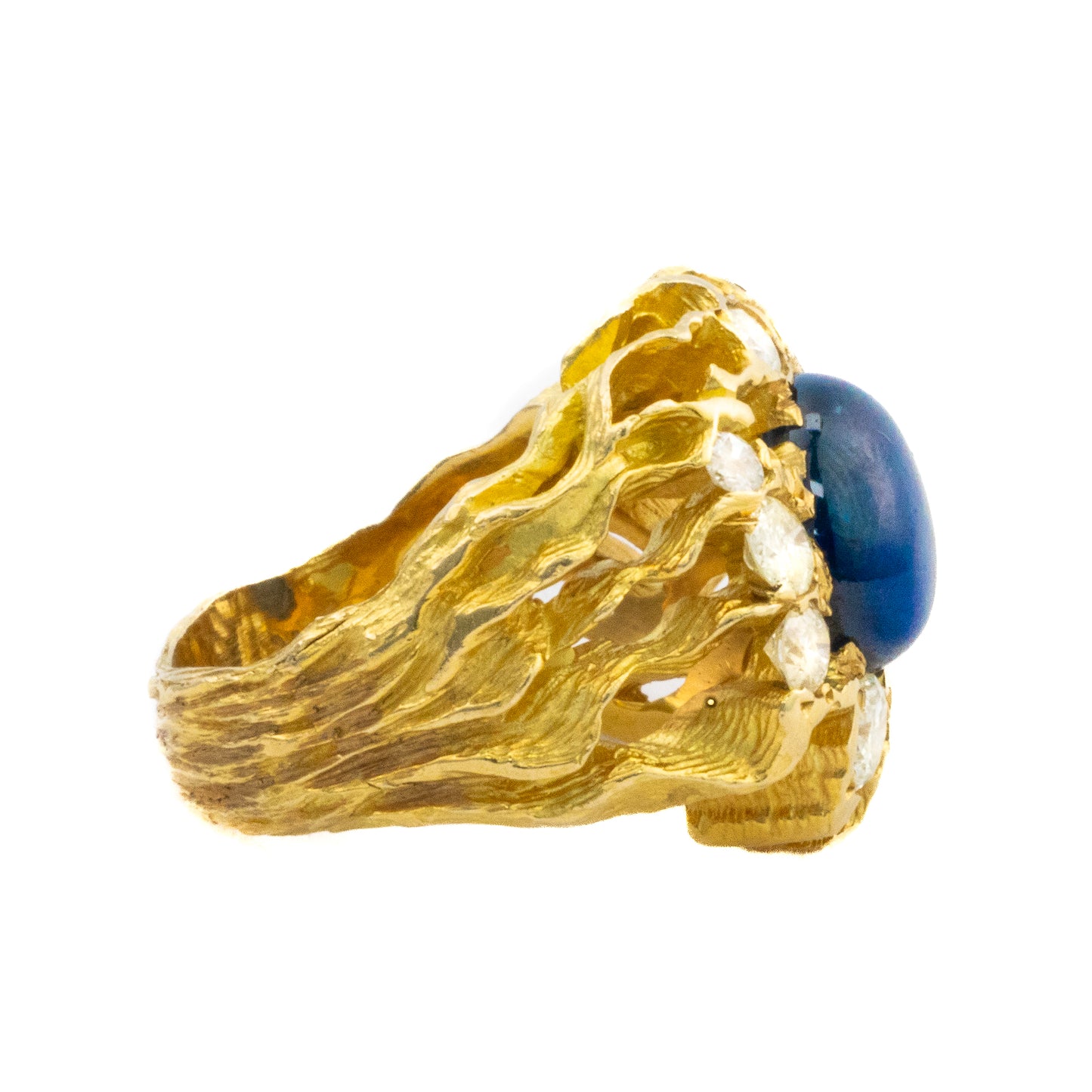 Sapphire and Diamond cocktail Ring