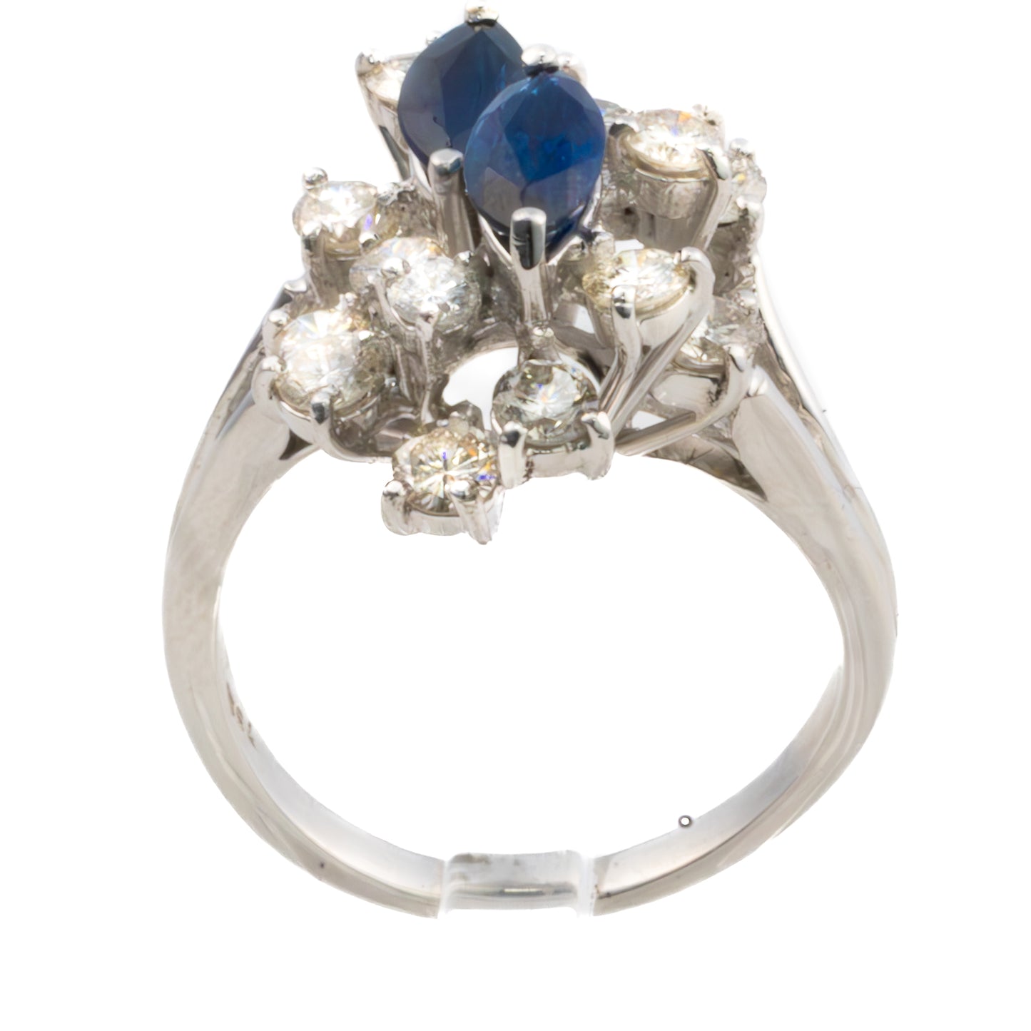 Sapphire and Diamond Cluster Ring