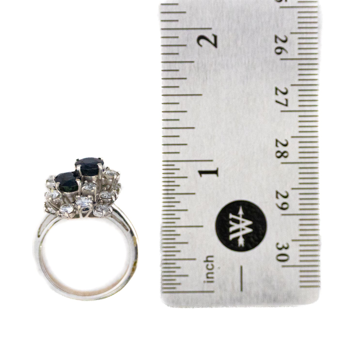 Oval Cut Sapphires and Brilliant Cut Diamonds Cluster Ring