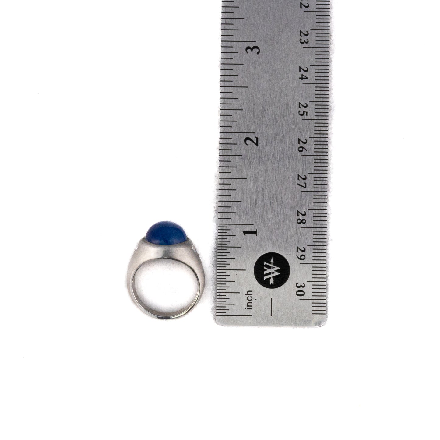 Platinum Star Sapphire with Trillion Cut Side Diamond Solitaire Ring