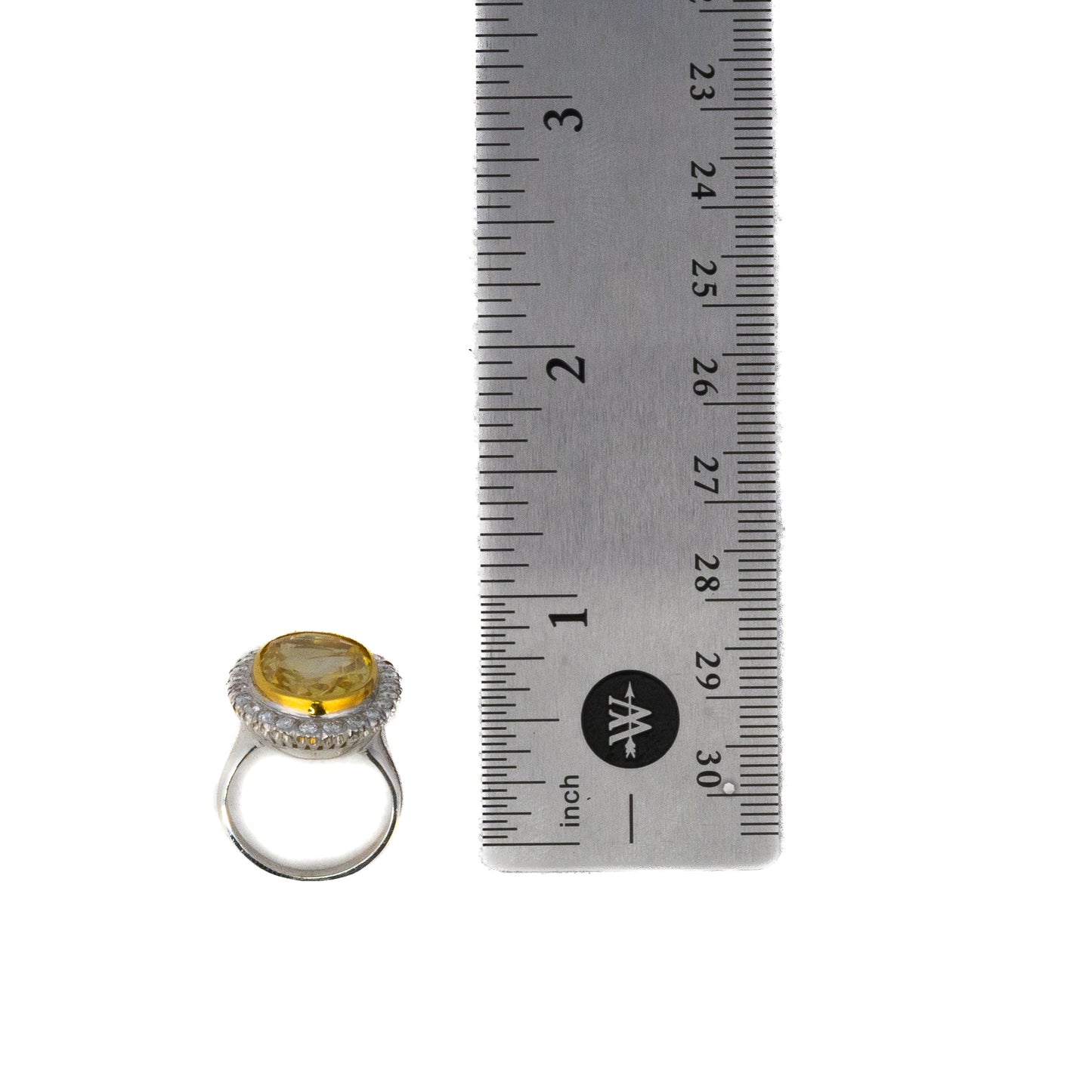 Retro Yellow Sapphire and Diamond Halo Ring