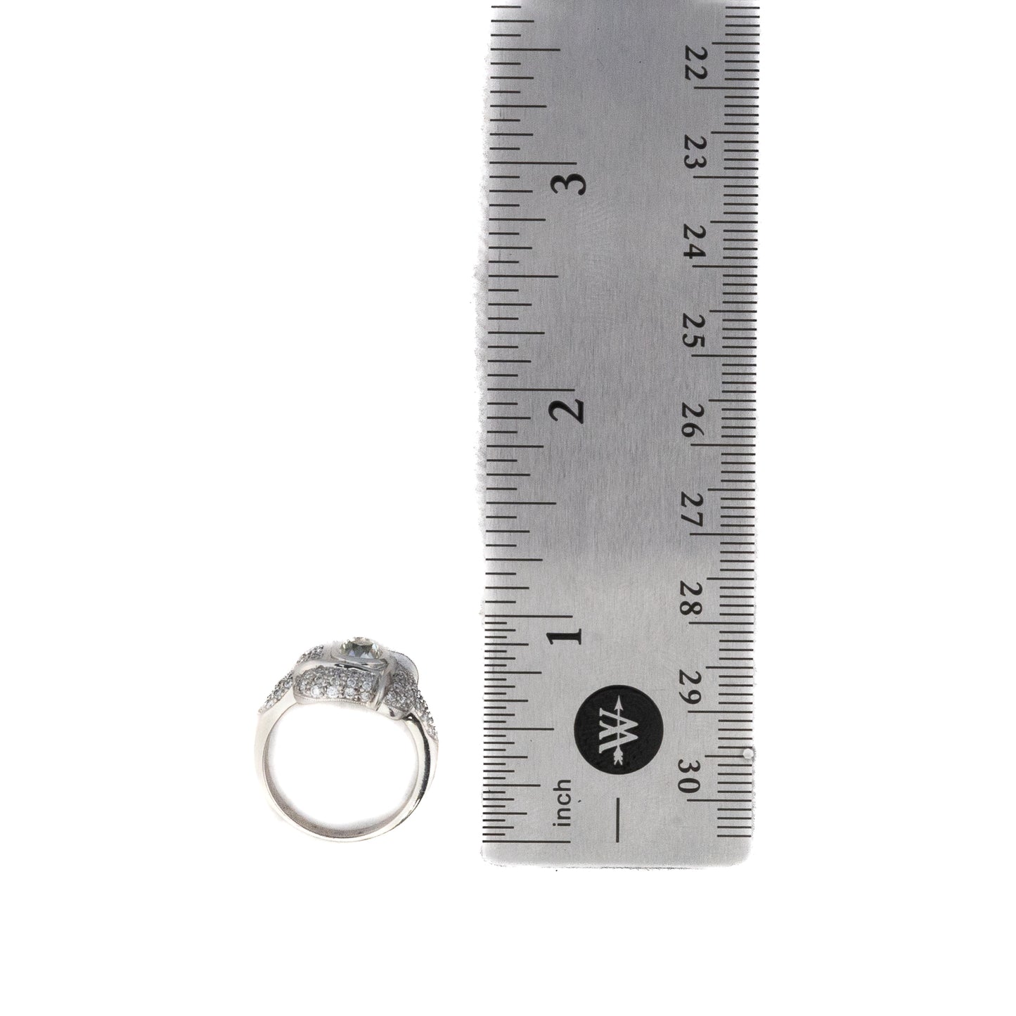 Square Pave Old Mine Ring