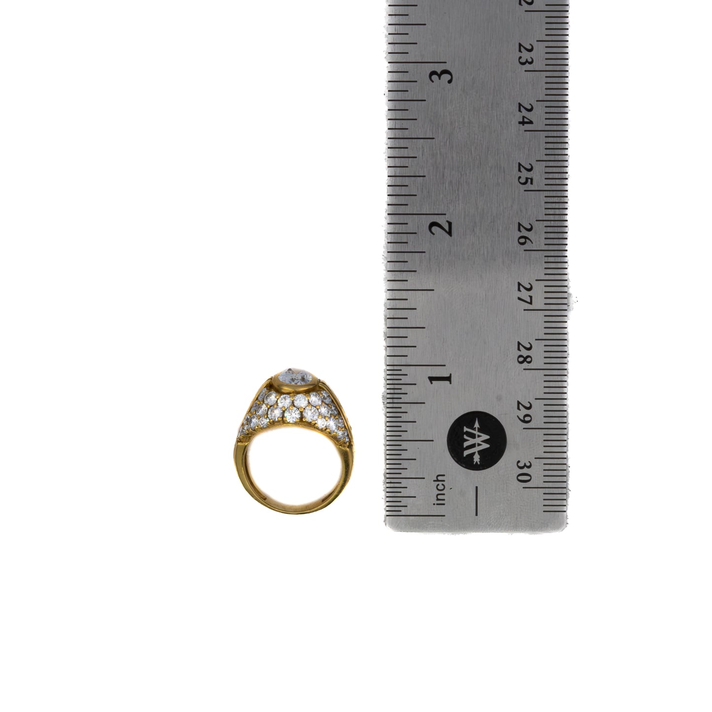 Yellow Gold Oval Diamond Dome Ring