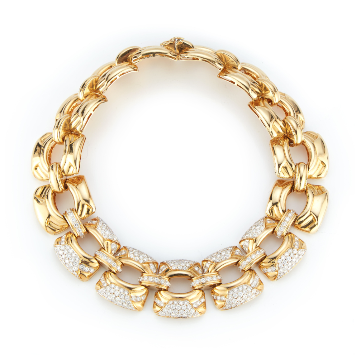 Gold and Diamond Link Necklace