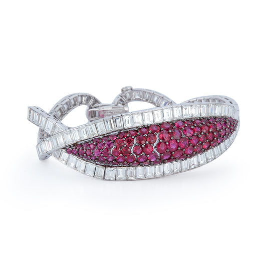 David Webb Ruby and Diamond Bracelet