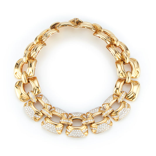 Gold & Diamond Link Necklace