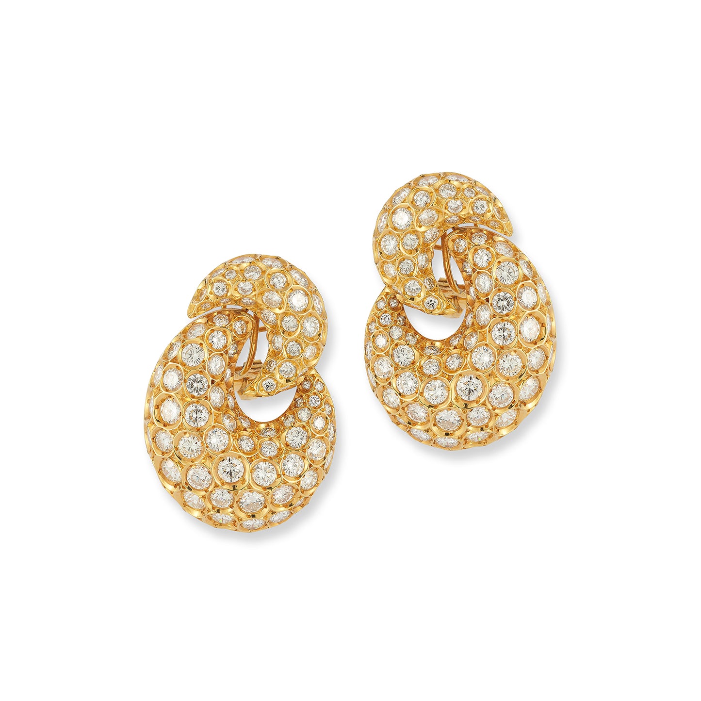 Harry Winston 10.59 Carat Diamond Ring & Door Knocker Earring Set