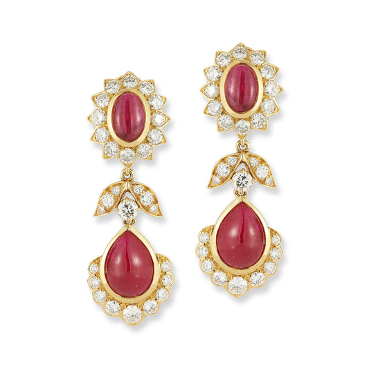 Van Cleef and Arpels Natural Burma Ruby Earrings