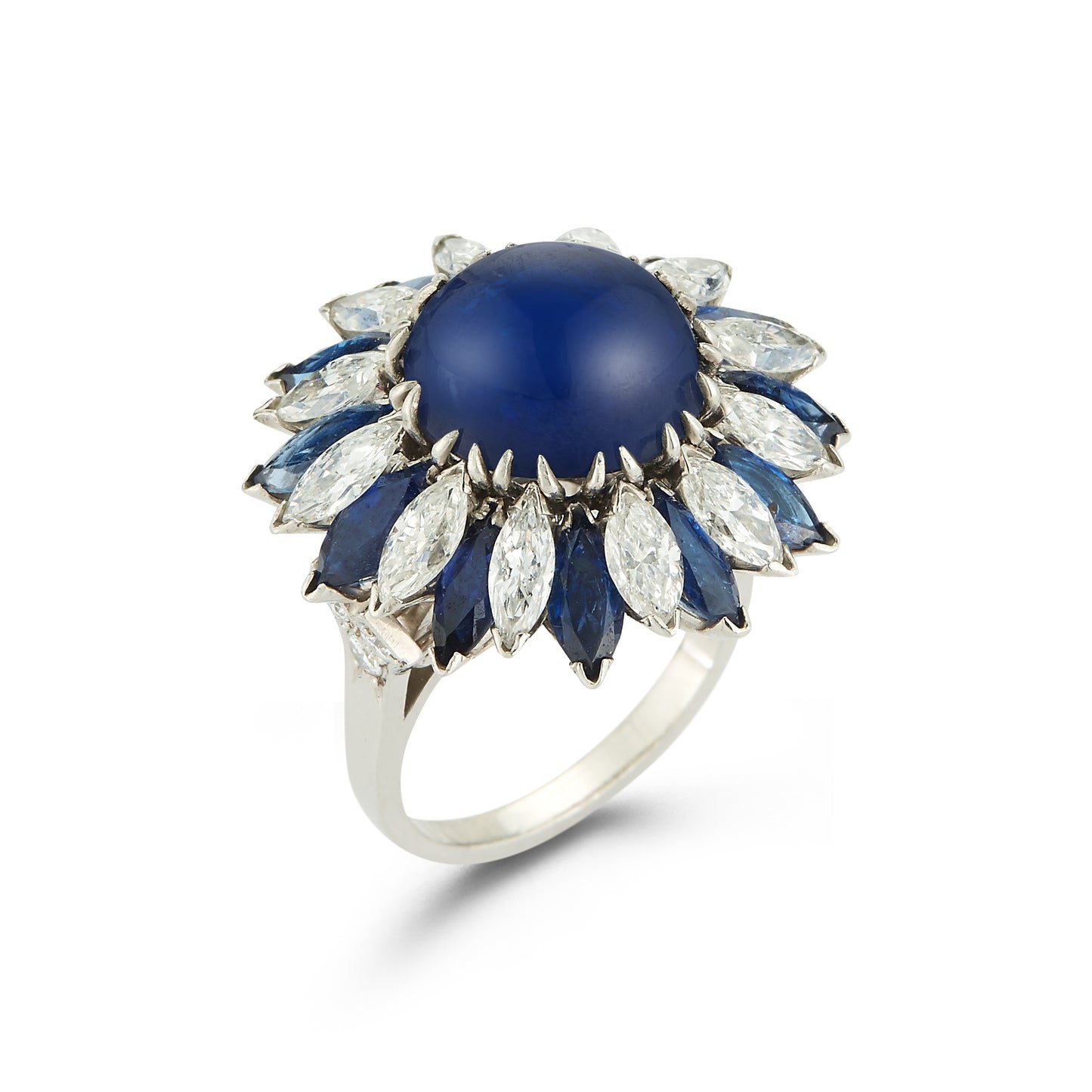 Natural Cabochon Sapphire Cocktail Ring