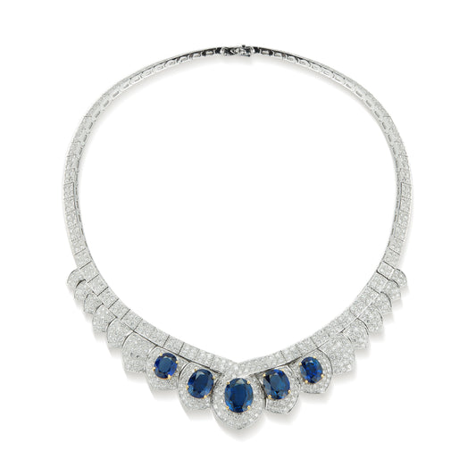 Sapphire and Diamond Necklace