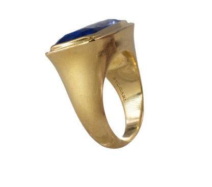 Bvlgari Sapphire "USA" Engraved Ring