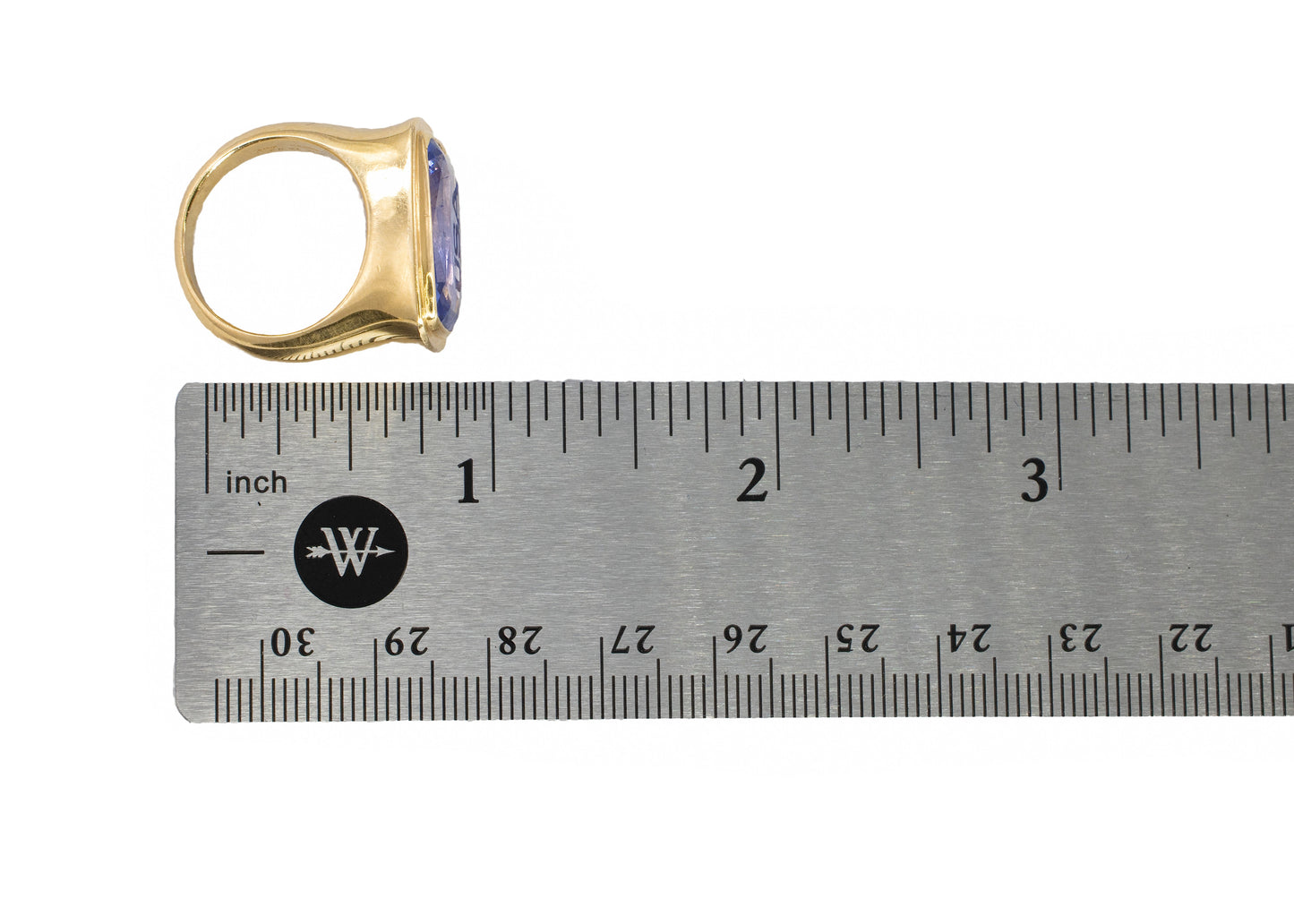 Bvlgari Sapphire "USA" Engraved Ring
