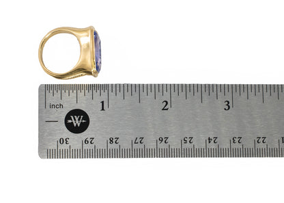 Bvlgari Sapphire "USA" Engraved Ring