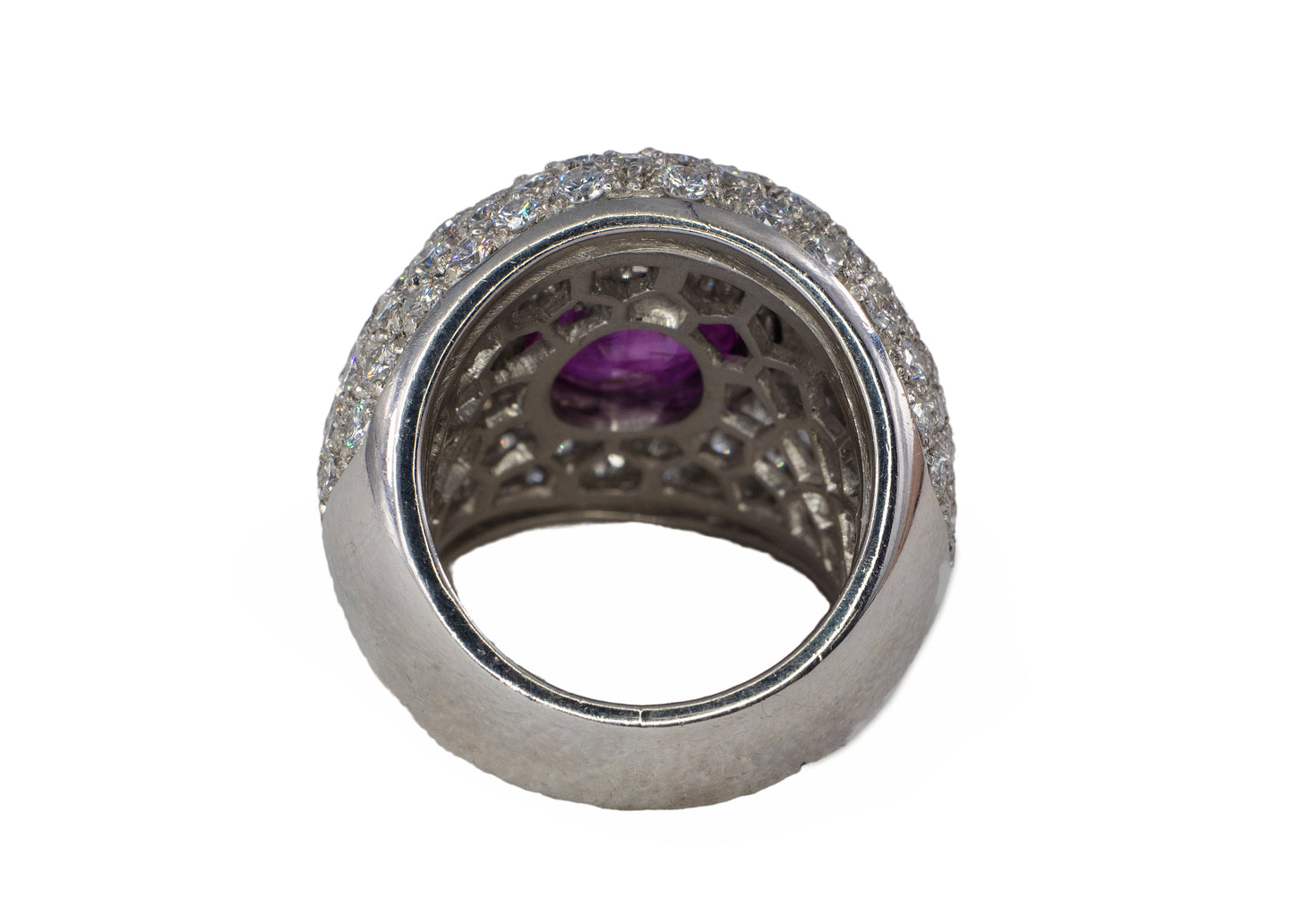 Ruby and Pavé Diamond Statement Dome Ring