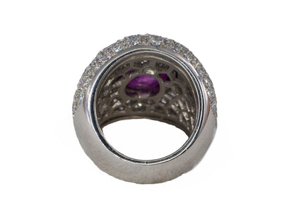 Ruby and Pavé Diamond Statement Dome Ring