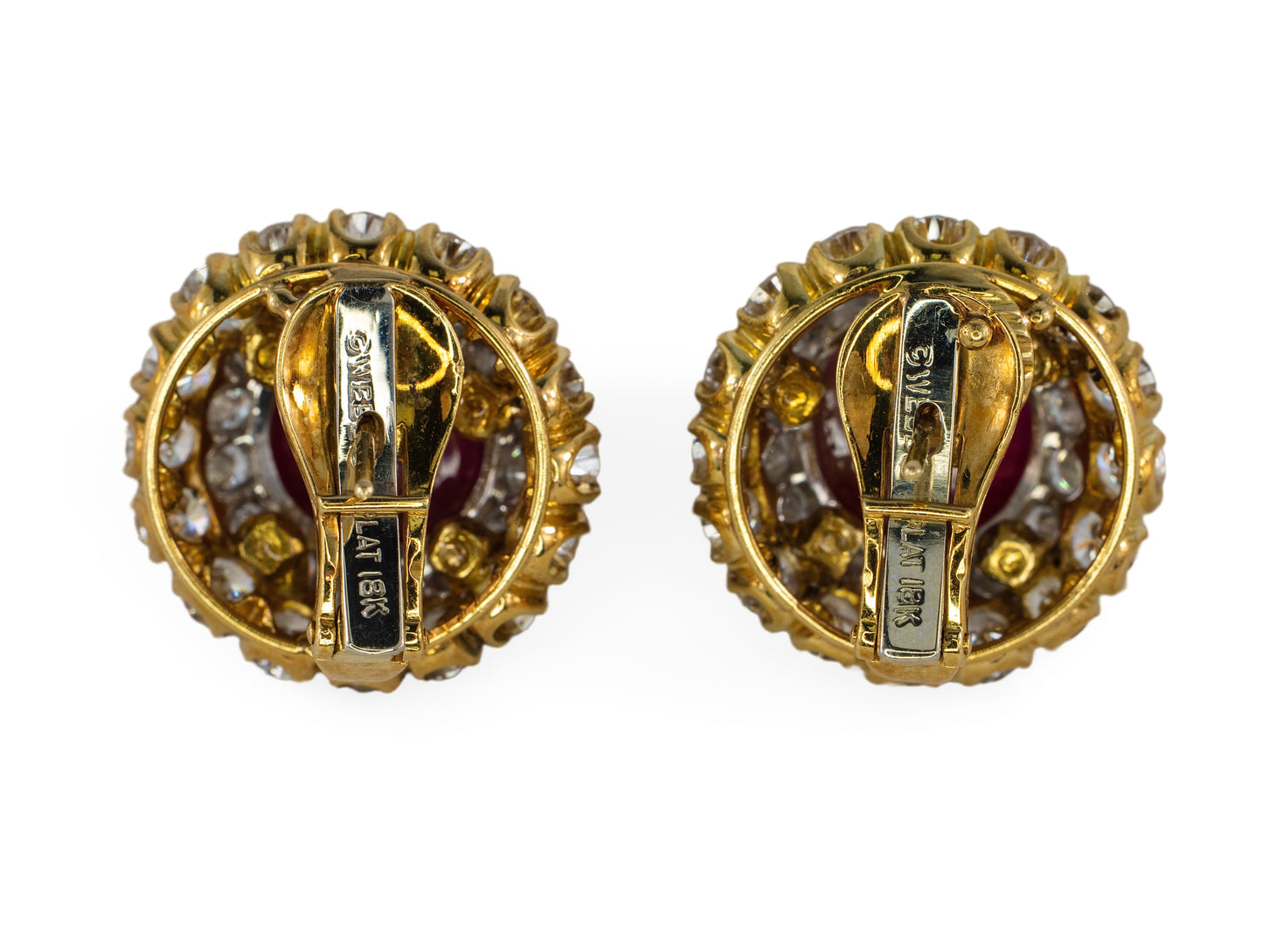 David Webb Certified Unheated Burmese Ruby & Diamond Earrings