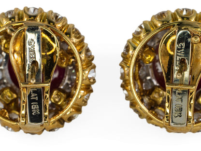 David Webb Certified Unheated Burmese Ruby & Diamond Earrings