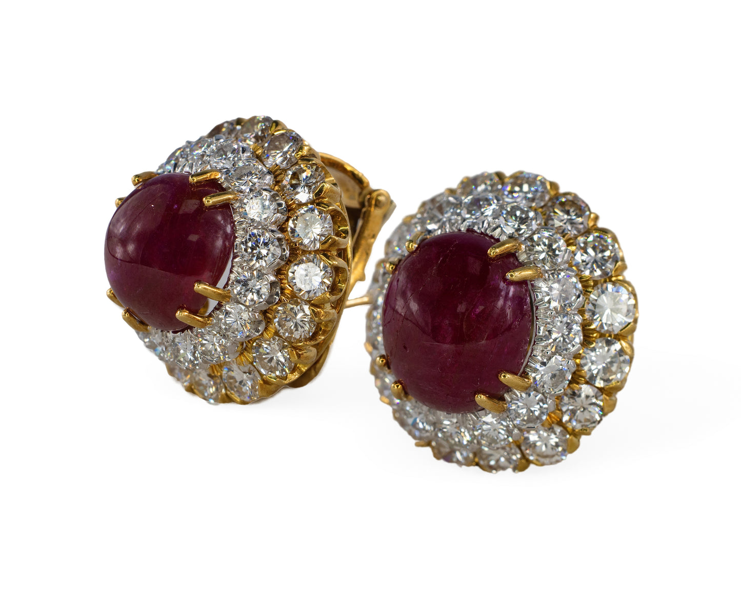 David Webb Certified Unheated Burmese Ruby & Diamond Earrings