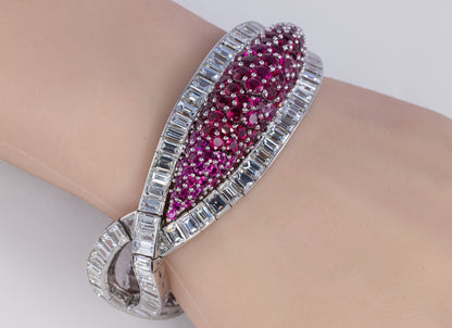 David Webb Ruby and Diamond Bracelet