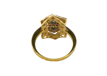 Art Deco Ruby and Diamond Shield Ring