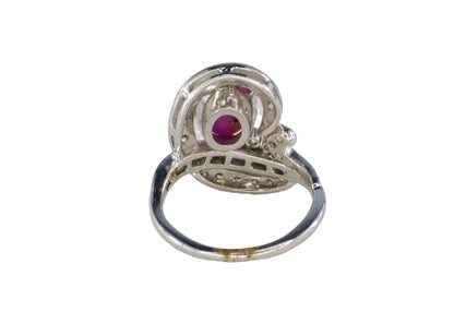 Platinum Star Ruby and Diamond Bypass Ring