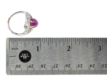 Platinum Star Ruby and Diamond Bypass Ring