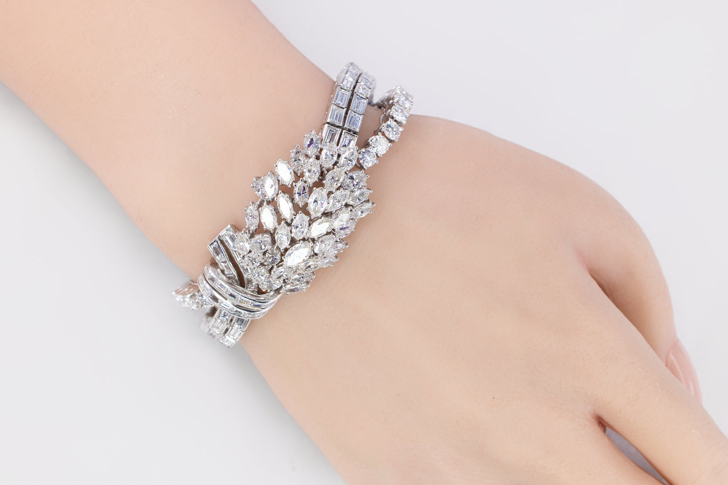 Mid Century Diamond Cluster Bracelet
