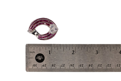 Graff Invisible-Set Ruby and Diamond Heart Hoop Earrings