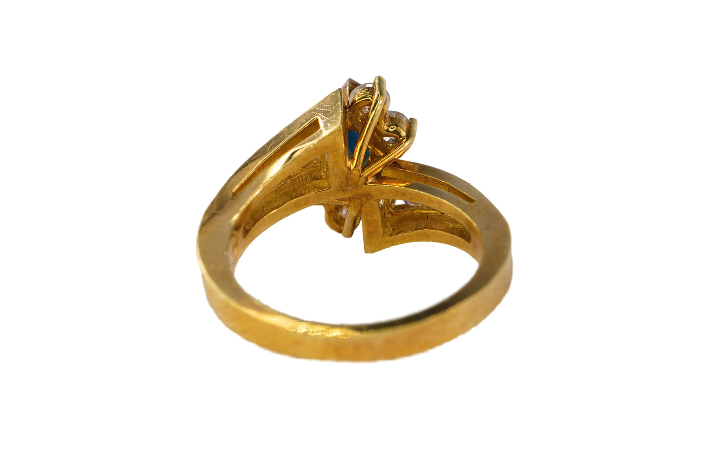 18k Yellow Gold Pear-Shaped Sapphire Bypass Ring