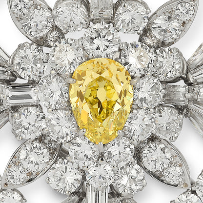 Van Cleef & Arpels Fancy Intense Yellow Diamond Maltese Cross Brooch